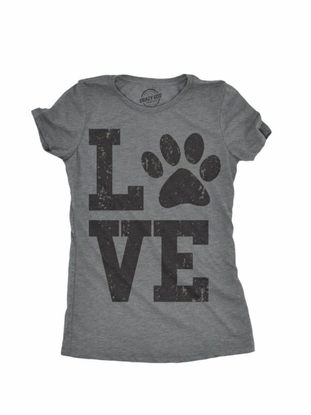 Crazy Dog T-Shirts Women’s Love Paw Print Tee